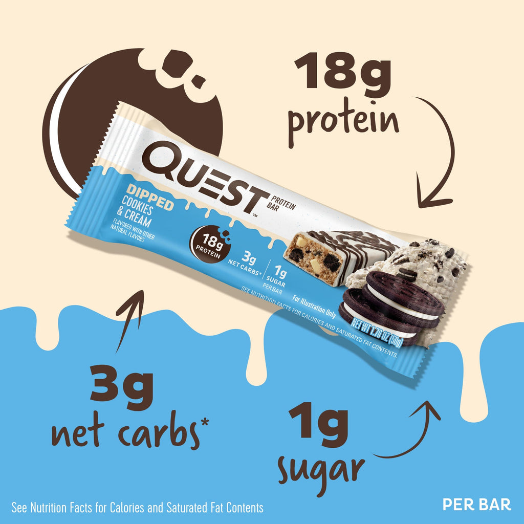 Dipped Cookies & Cream Protein Bars
