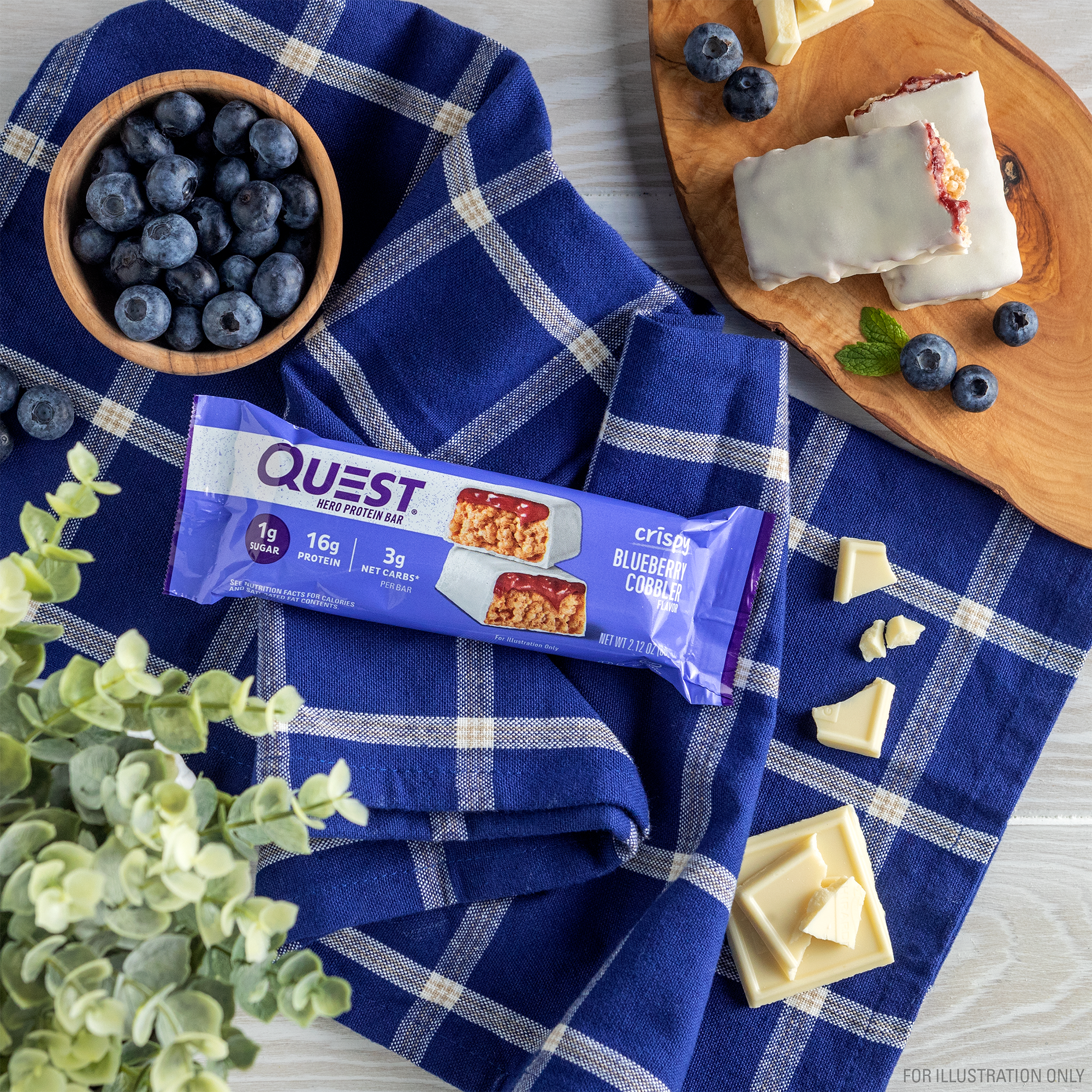 Blueberry Cobbler Crispy Hero Protein Bars