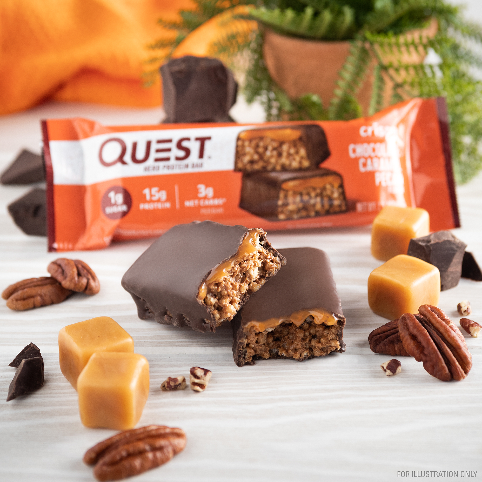 Chocolate Caramel Pecan Crispy Hero Protein Bars