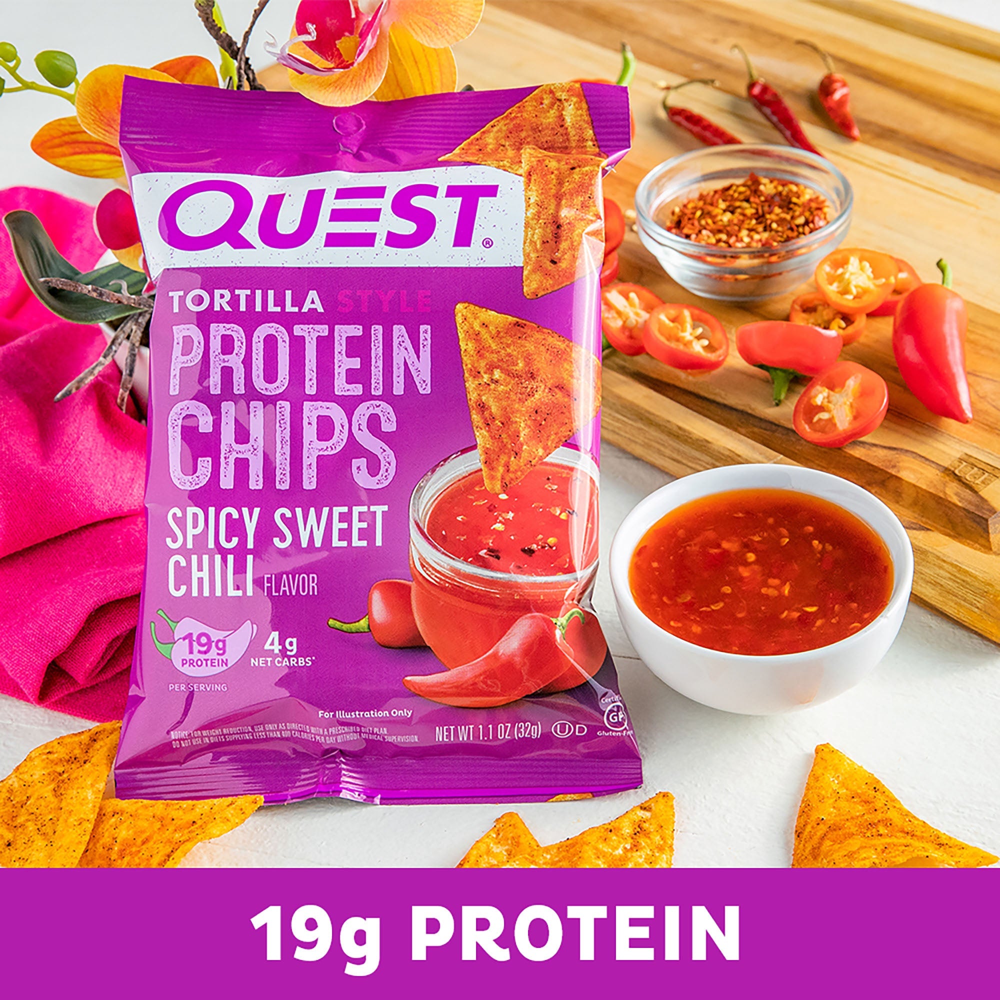 Spicy Sweet Chili Tortilla Style Protein Chips