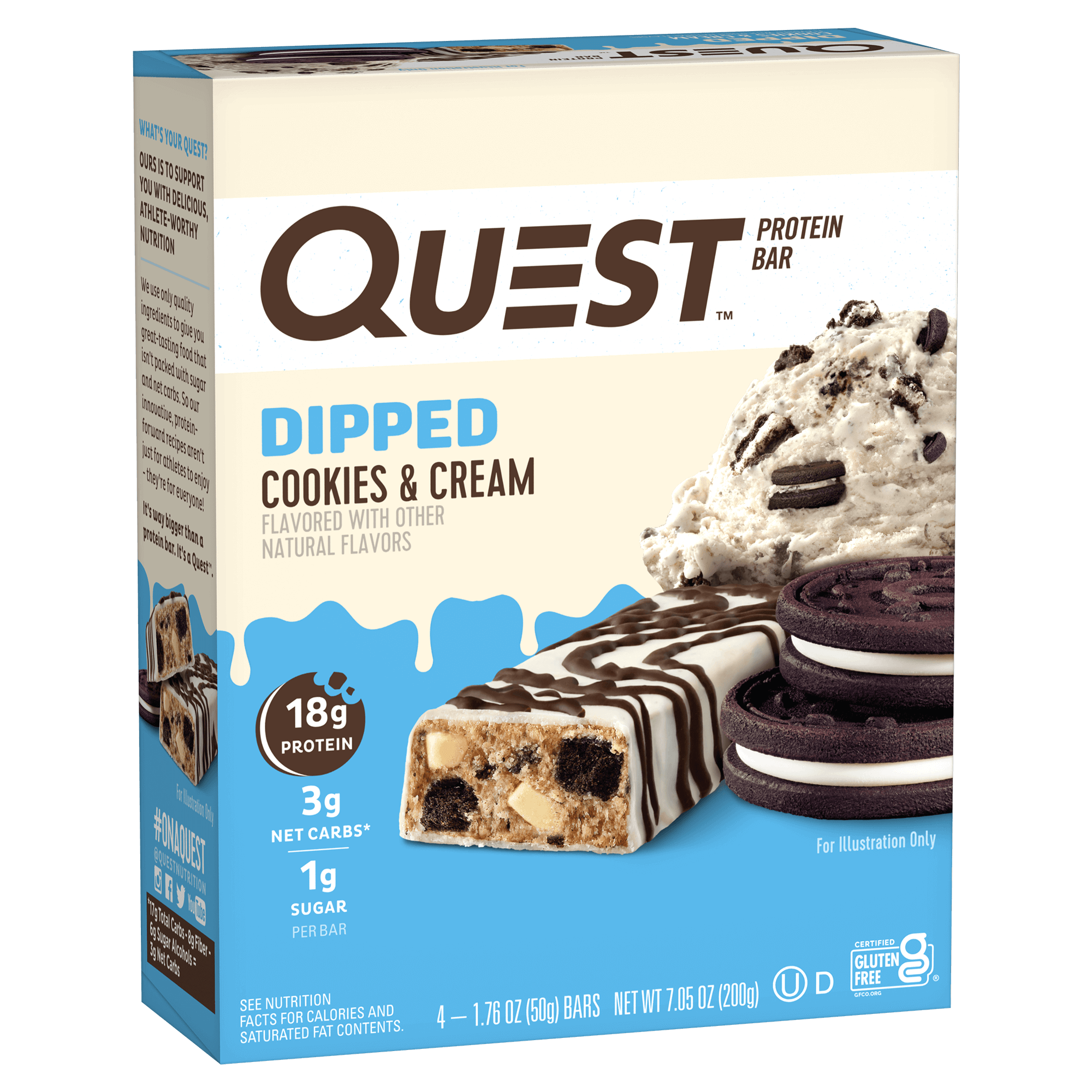 Dipped Cookies & Cream Protein Bars