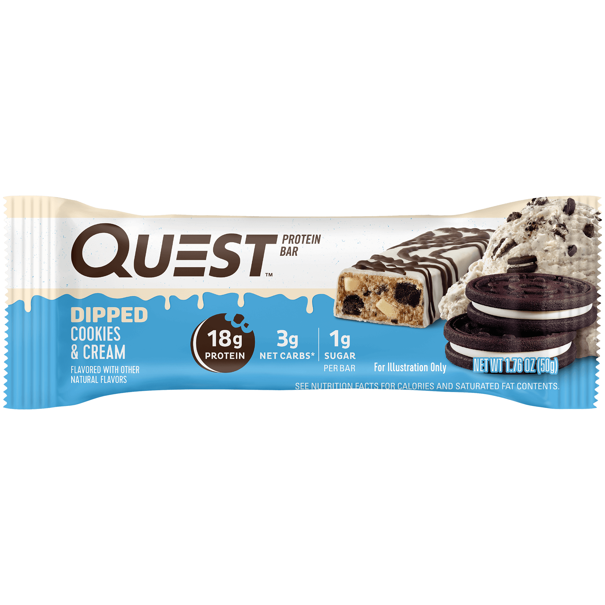 Dipped Cookies & Cream Protein Bars