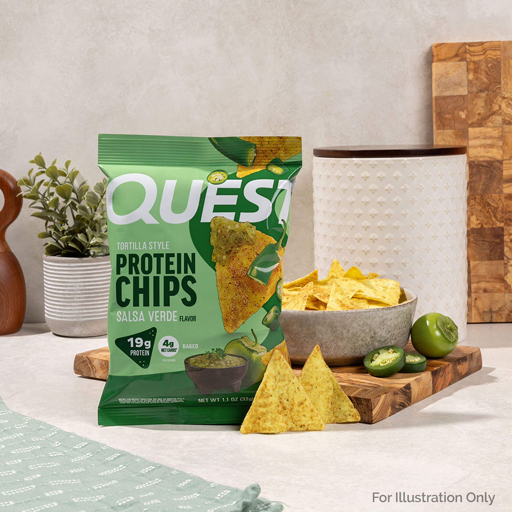 Salsa Verde Tortilla Style Protein Chips