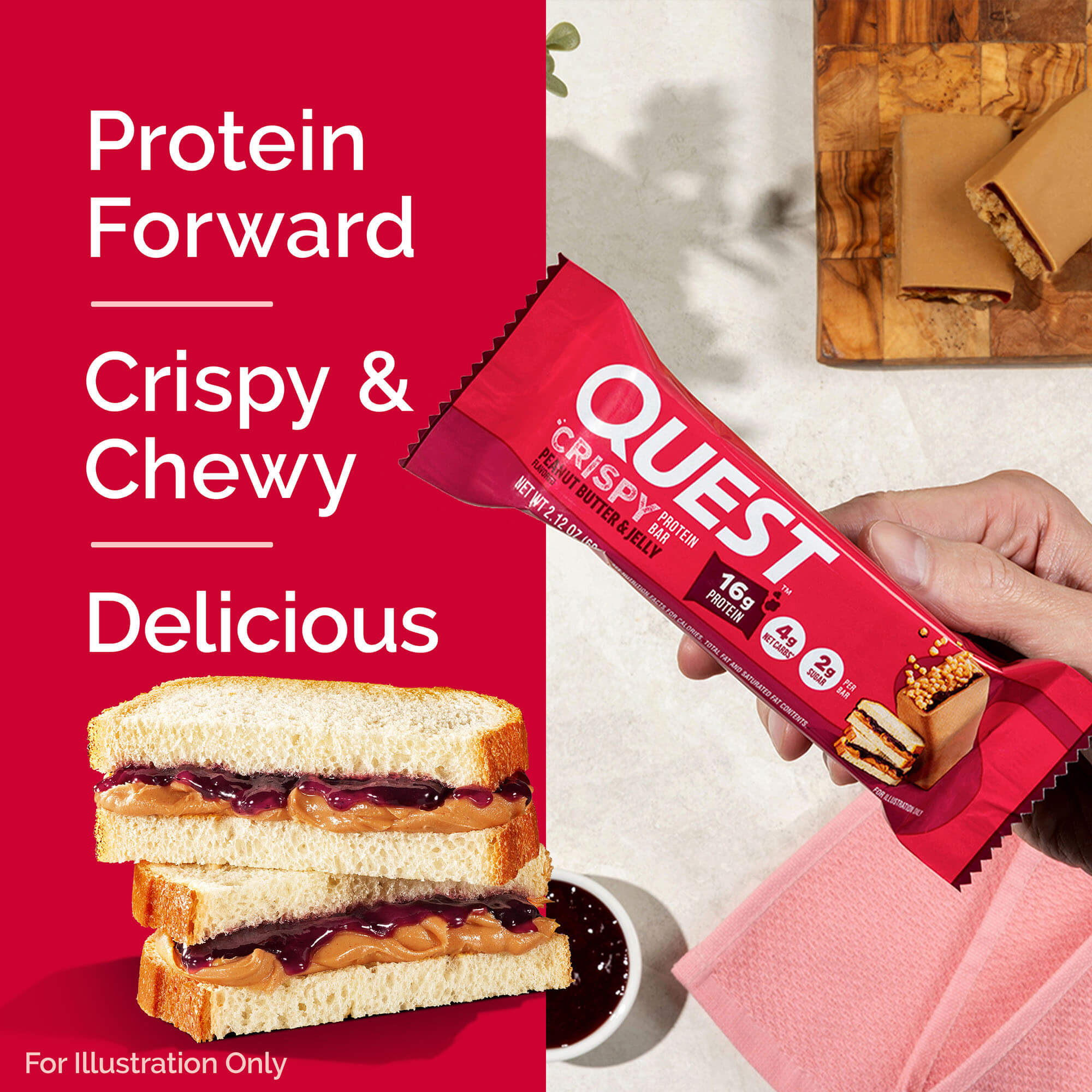 Peanut Butter & Jelly Crispy Hero Protein Bars